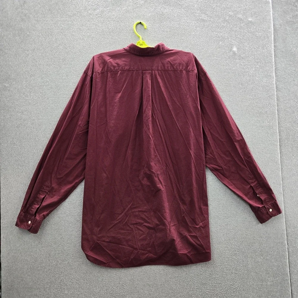 Ralph Lauren Men Button Up Shirt 3XLT Burgundy Embroidered Classic